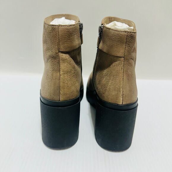 Eileen Fisher Kard Womens 8.5 Ankle Bootie Brown Nubuck Side Zip Block Heel NWOB - Picture 7 of 15